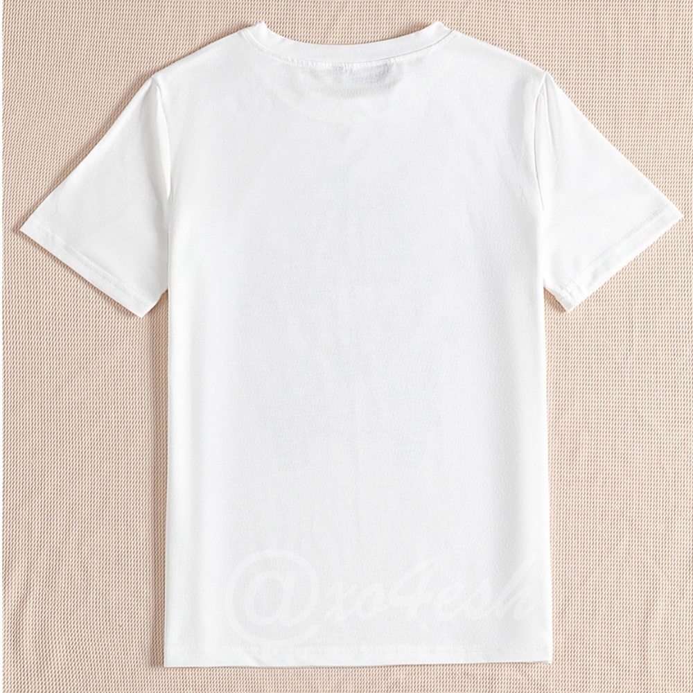 White Graphic Tee Shirt Short Sleeve Floral Hippie Surf Bus Print - Picture 2 of 6